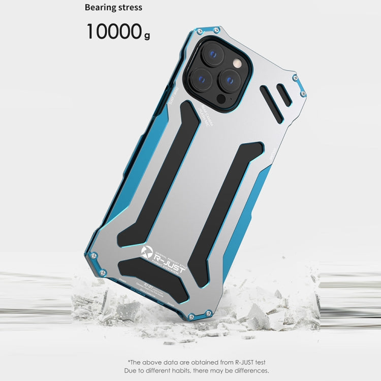 For iPhone 13 Pro Max R-JUST Shockproof Armor Metal Protective Case (Black)