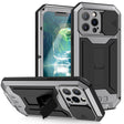 For iPhone 13 Pro Max R-JUST Sliding Camera Shockproof Life Waterproof Dust-proof Metal + Silicone Protective Case with Holder (Silver) - iPhone 13 Pro Max Cases by R-JUST | Online Shopping South Africa | PMC TechLife | Buy Now Pay Later Mobicred