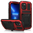 For iPhone 13 Pro R-JUST Shockproof Waterproof Dust-proof Metal + Silicone Protective Case with Holder (Red) - iPhone 13 Pro Cases by R-JUST | Online Shopping South Africa | PMC TechLife | Buy Now Pay Later Mobicred