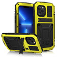 For iPhone 13 Pro R-JUST Shockproof Waterproof Dust-proof Metal + Silicone Protective Case with Holder (Yellow) - free shipping - PMC TechLife - Order now!