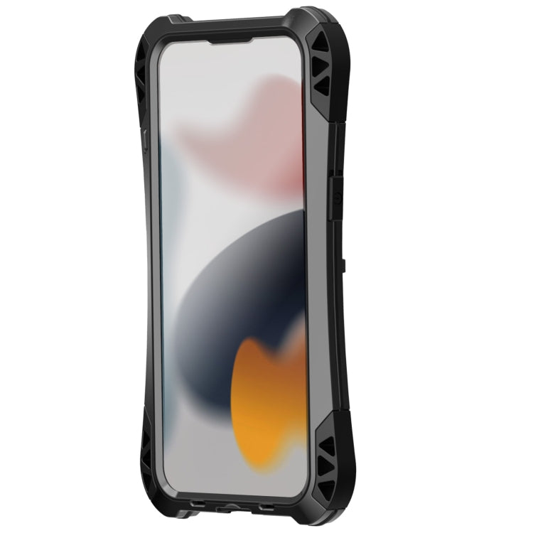 For iPhone 13 mini R-JUST AMIRA Shockproof Dustproof Waterproof Metal Protective Case (Black) - iPhone 13 mini Cases by R-JUST | Online Shopping South Africa | PMC Jewellery | Buy Now Pay Later Mobicred