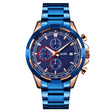 SKMEI 9192 Men Calendar Timing Stainless Steel Belt Luminous Quartz Watch(Blue) - free shipping - PMC TechLife - Order now!
