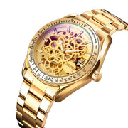 SKMEI 9194 Men Mechanical Gear Dial Automatic Mechanical Watch(Gold)