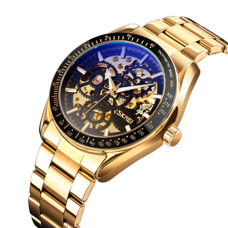 SKMEI 9194 Men Mechanical Gear Dial Automatic Mechanical Watch(Gold Black) - free shipping - PMC TechLife - Order now!