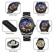 SKMEI 9194 Men Mechanical Gear Dial Automatic Mechanical Watch(Gold)