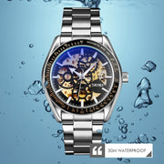 SKMEI 9194 Men Mechanical Gear Dial Automatic Mechanical Watch(Black)