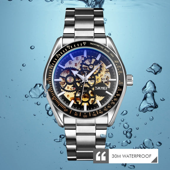 SKMEI 9194 Men Mechanical Gear Dial Automatic Mechanical Watch(Gold)