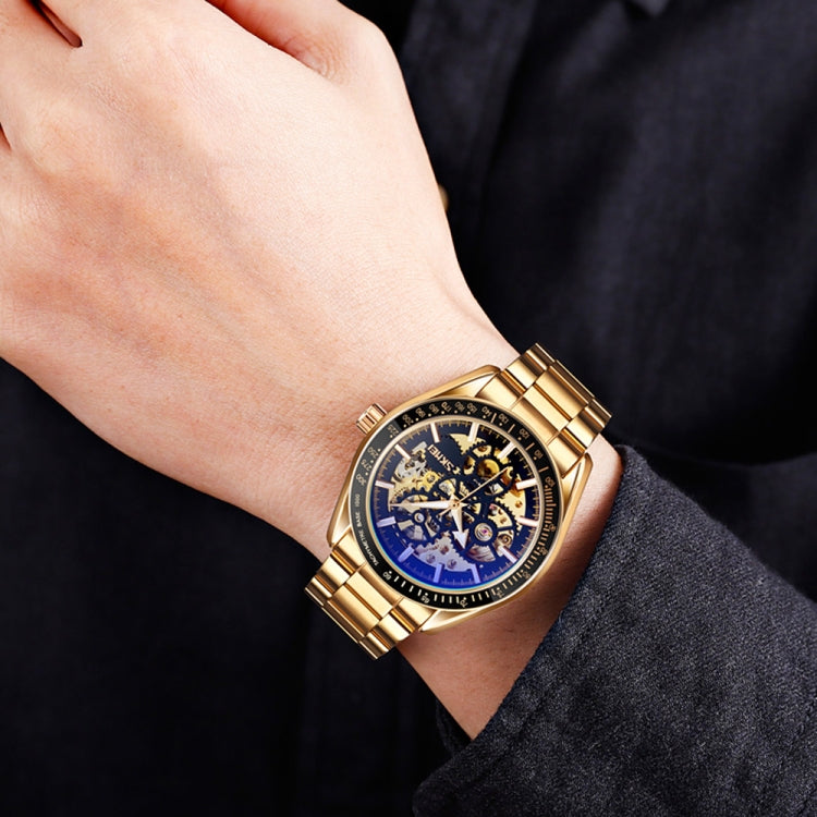 SKMEI 9194 Men Mechanical Gear Dial Automatic Mechanical Watch(Rose Gold)