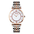 SKMEI 9198 Simple Roman Numeral Dial Metal Belt Quartz Watch for Couples(Rose Gold Silver White Men) - free shipping - PMC TechLife - Order now!