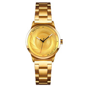 SKMEI 9210 Ladies Business Watch Simple 3D Dial Quartz Watch(Gold)
