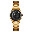 SKMEI 9210 Ladies Business Watch Simple 3D Dial Quartz Watch(Golden Black) - free shipping - PMC TechLife - Order now!