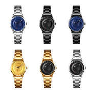SKMEI 9210 Ladies Business Watch Simple 3D Dial Quartz Watch(Silver Blue)