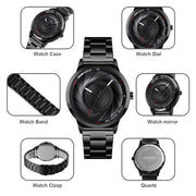 SKMEI 9210 Ladies Business Watch Simple 3D Dial Quartz Watch(Silver Black)