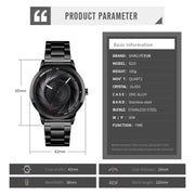 SKMEI 9210 Ladies Business Watch Simple 3D Dial Quartz Watch(Black)