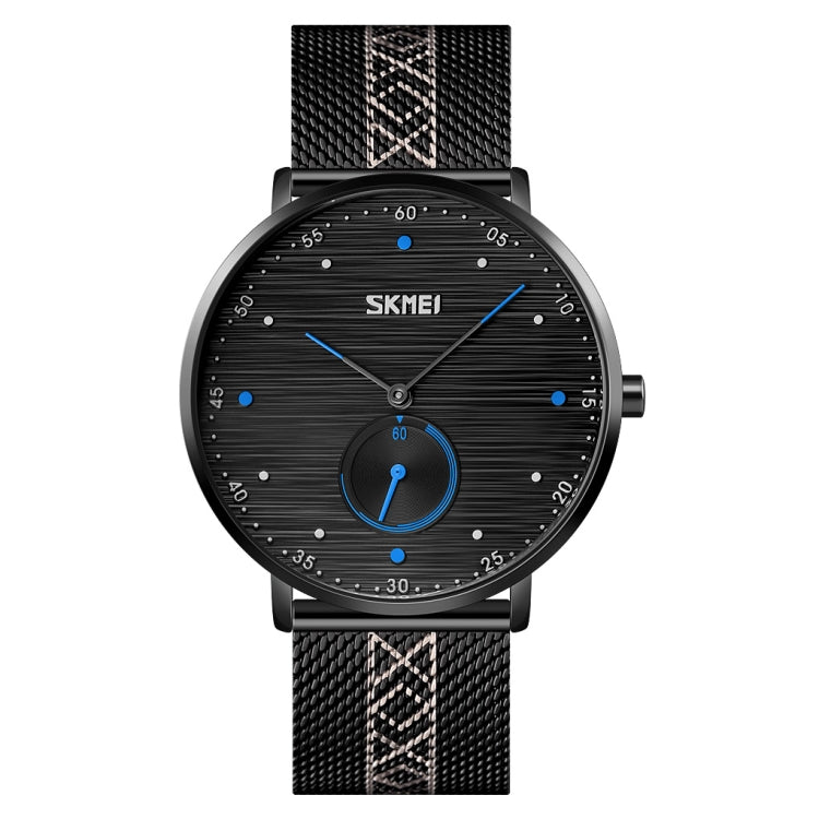 SKMEI 9218 Men Horizontal Striped Arabic Numeral Dial Mesh Belt Quartz Watch(Blue) - free shipping - PMC TechLife - Order now!