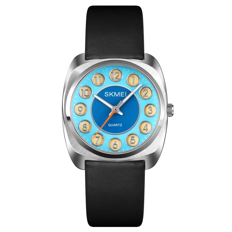 SKMEI Q029 Ladies Phone Number Pattern Dial Leather Strap Quartz Watch(Blue) - free shipping - PMC TechLife - Order now!