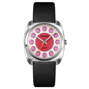 SKMEI Q029 Ladies Phone Number Pattern Dial Leather Strap Quartz Watch(Purple)