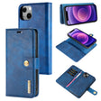 For iPhone 13 DG.MING Crazy Horse Texture Flip Detachable Magnetic Leather Case with Holder & Card Slots & Wallet(Blue) - iPhone 13 Cases by DG.MING | Online Shopping South Africa | PMC TechLife