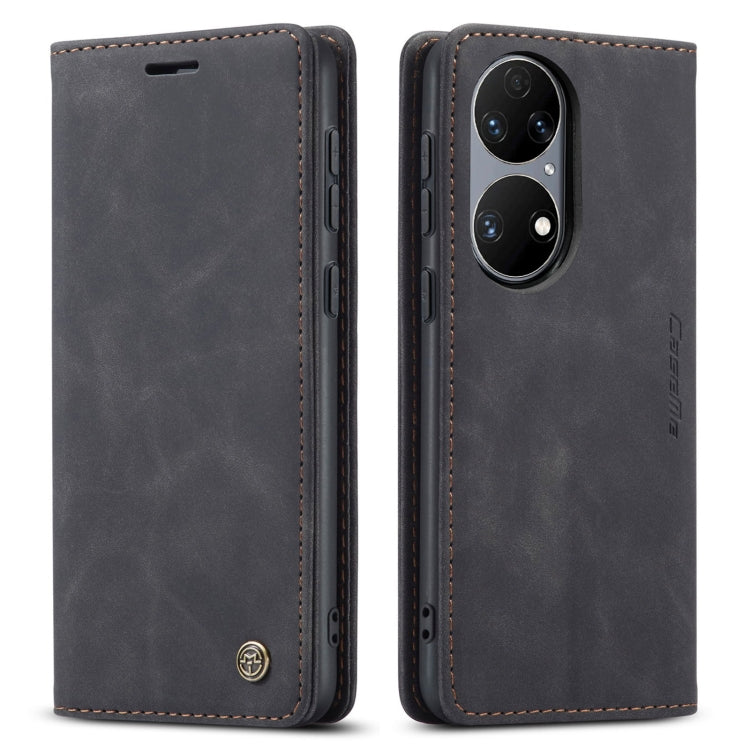 CaseMe 013 Multifunctional Horizontal Flip Leather Case with Holder & Card Slot & Wallet For Huawei P50(Black)