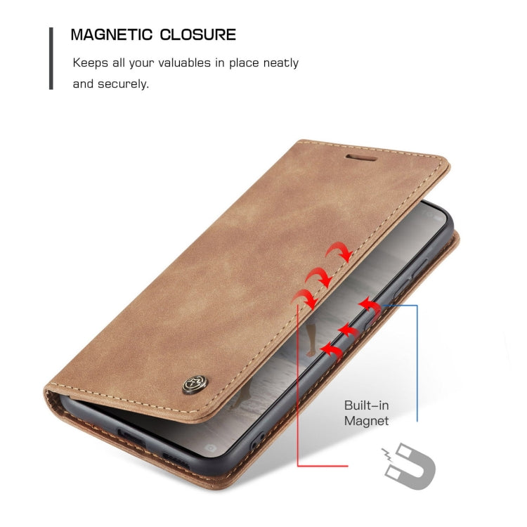 CaseMe 013 Multifunctional Horizontal Flip Leather Case with Holder & Card Slot & Wallet For Huawei P50(Brown)