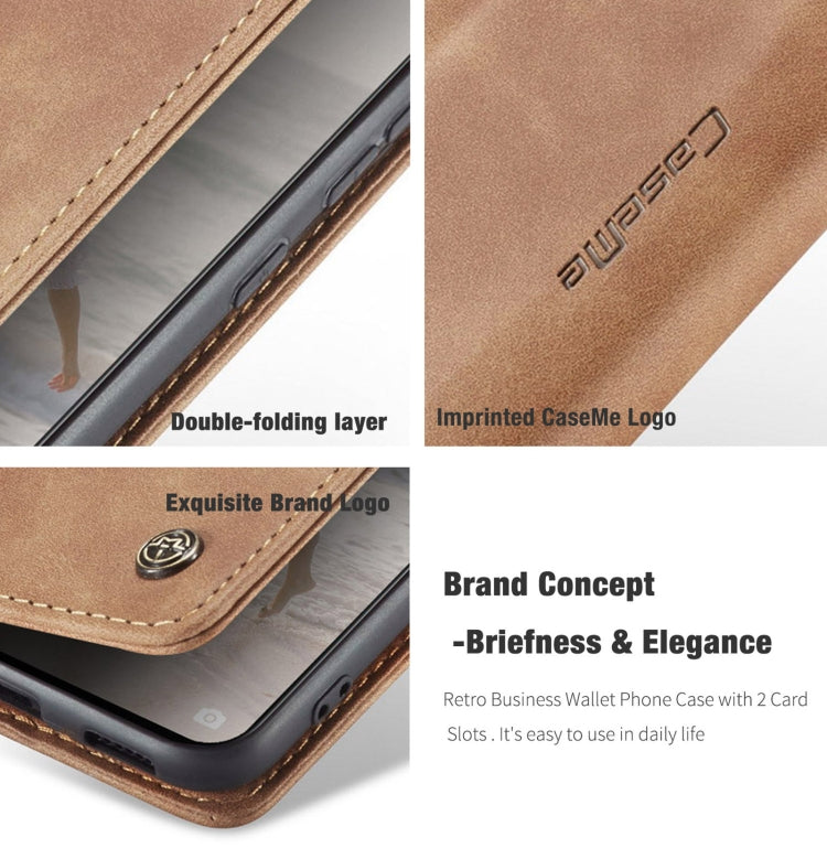 CaseMe 013 Multifunctional Horizontal Flip Leather Case with Holder & Card Slot & Wallet For Huawei P50(Brown)