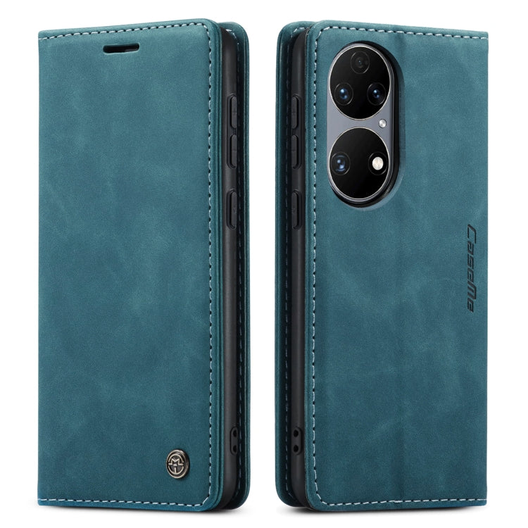 CaseMe 013 Multifunctional Horizontal Flip Leather Case with Holder & Card Slot & Wallet For Huawei P50(Blue)