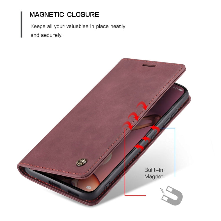CaseMe 013 Multifunctional Horizontal Flip Leather Case with Holder & Card Slot & Wallet For Huawei P50(Wine Red)