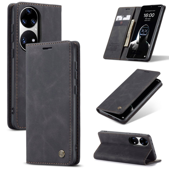 CaseMe 013 Multifunctional Horizontal Flip Leather Case with Holder & Card Slot & Wallet For Huawei P50 Pro(Black)