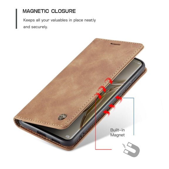 CaseMe 013 Multifunctional Horizontal Flip Leather Case with Holder & Card Slot & Wallet For Huawei P50 Pro(Brown)