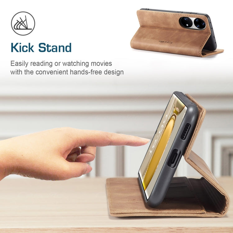 CaseMe 013 Multifunctional Horizontal Flip Leather Case with Holder & Card Slot & Wallet For Huawei P50 Pro(Brown)