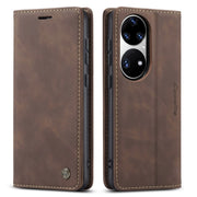 CaseMe 013 Multifunctional Horizontal Flip Leather Case with Holder & Card Slot & Wallet For Huawei P50 Pro(Coffee)