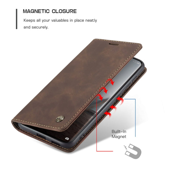 CaseMe 013 Multifunctional Horizontal Flip Leather Case with Holder & Card Slot & Wallet For Huawei P50 Pro(Coffee)