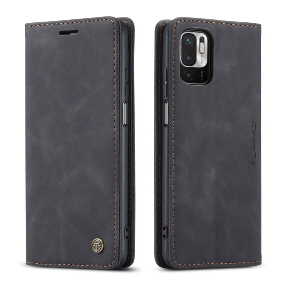 CaseMe 013 Multifunctional Horizontal Flip Leather Case with Holder & Card Slot & Wallet For Xiaomi Redmi Note 10 5G(Black)