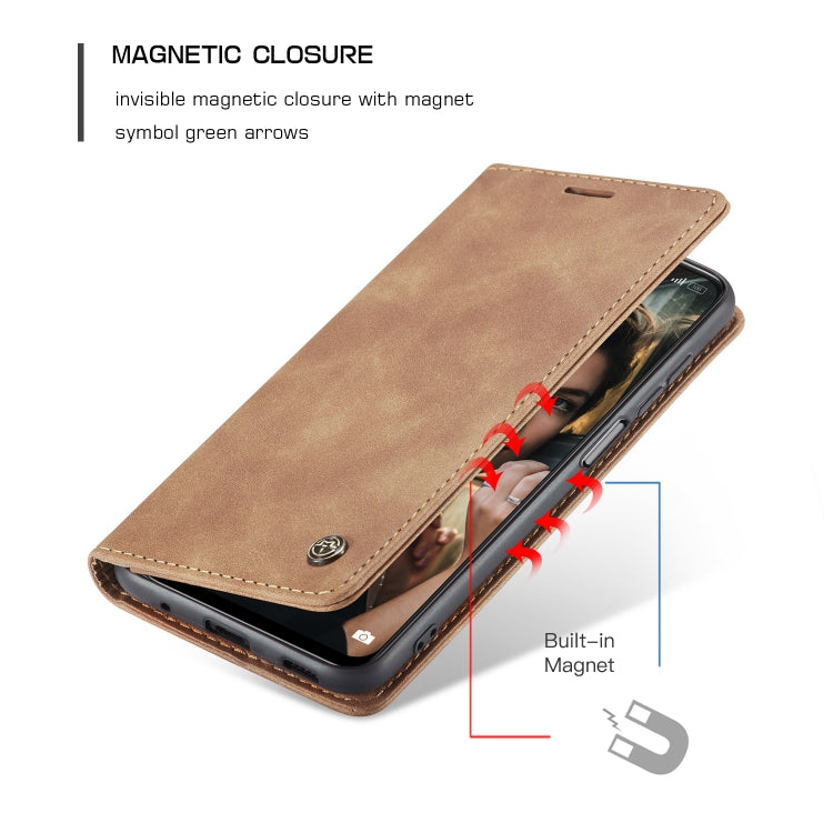 CaseMe 013 Multifunctional Horizontal Flip Leather Case with Holder & Card Slot & Wallet For Xiaomi Redmi Note 10 5G(Brown)