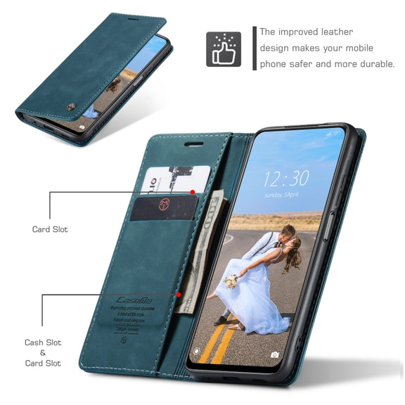 CaseMe 013 Multifunctional Horizontal Flip Leather Case with Holder & Card Slot & Wallet For Xiaomi Redmi Note 10 5G(Blue)