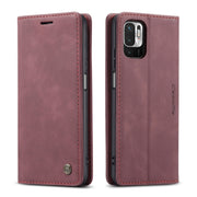 CaseMe 013 Multifunctional Horizontal Flip Leather Case with Holder & Card Slot & Wallet For Xiaomi Redmi Note 10 5G(Wine Red)