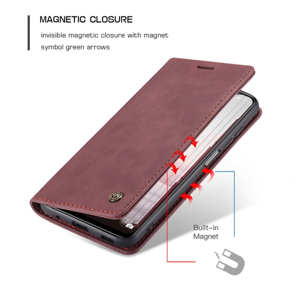 CaseMe 013 Multifunctional Horizontal Flip Leather Case with Holder & Card Slot & Wallet For Xiaomi Redmi Note 10 5G(Wine Red)