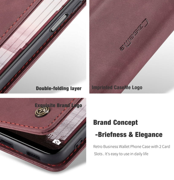 CaseMe 013 Multifunctional Horizontal Flip Leather Case with Holder & Card Slot & Wallet For Xiaomi Redmi Note 10 5G(Wine Red)