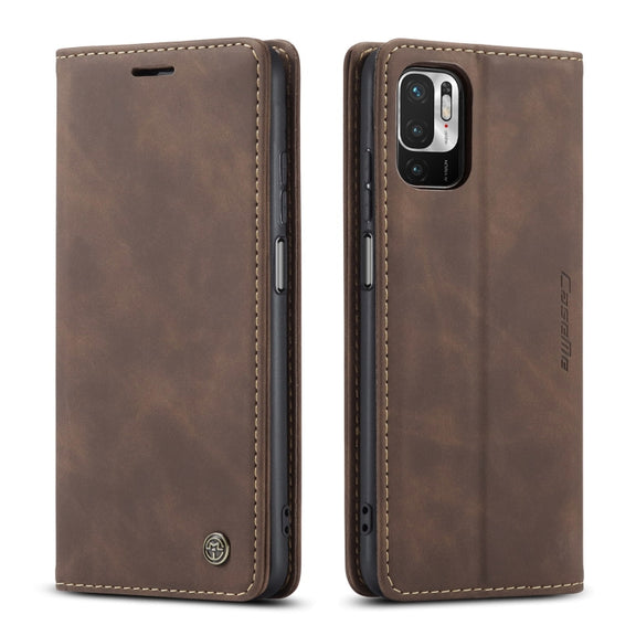 CaseMe 013 Multifunctional Horizontal Flip Leather Case with Holder & Card Slot & Wallet For Xiaomi Redmi Note 10 5G(Coffee)