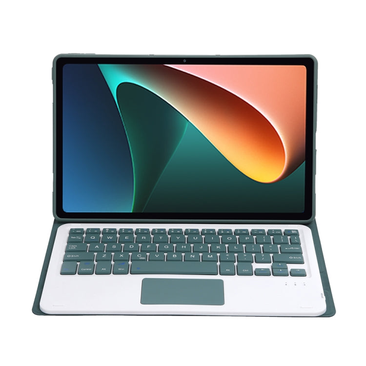 A0N5-A Ultra-thin Detachable Lambskin Texture TPU Bluetooth Keyboard Leather Tablet Case with Holder & Touchpad For Xiaomi Pad 5 / 5 Pro(Dark Green) - Xiaomi Keyboard by PMC TechLife | Online Shopping South Africa | PMC TechLife | Buy Now Pay Later Mobicred