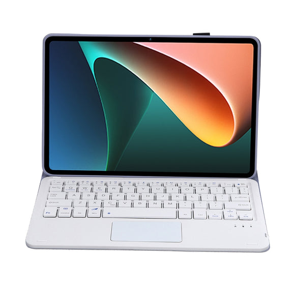 A0N5-A Ultra-thin Detachable Lambskin Texture TPU Bluetooth Keyboard Leather Tablet Case with Holder & Touchpad For Xiaomi Pad 5 / 5 Pro(Purple)