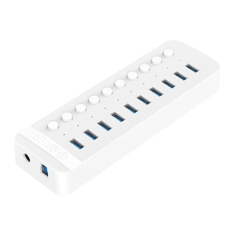 ORICO CT2U3-10AB-WH 10 In 1 Plastic Stripes Multi-Port USB HUB with Individual Switches, AU Plug(White) - free shipping - PMC Jewellery - Order now!