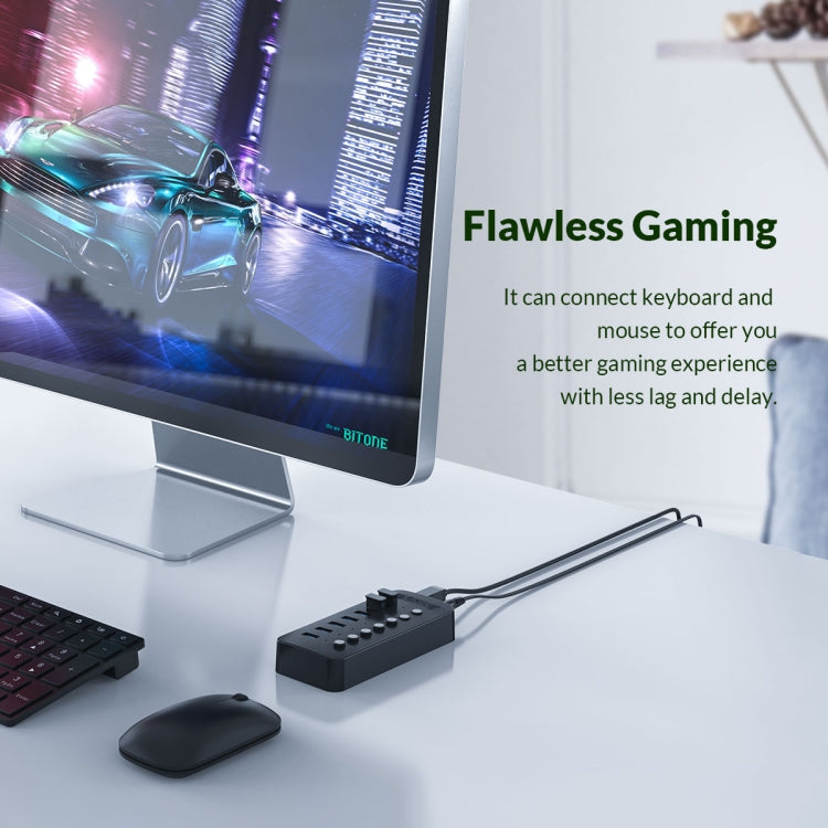 ORICO CT2U3-10AB-BK 10 In 1 Plastic Stripes Multi-Port USB HUB with Individual Switches, AU Plug(Black) - free shipping - PMC Jewellery - Order now!