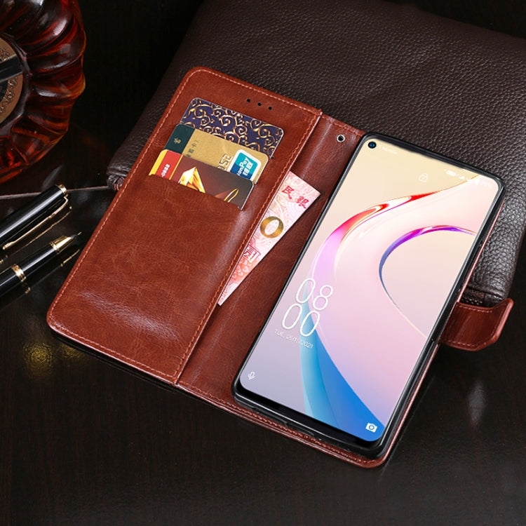 idewei Crazy Horse Texture Horizontal Flip Leather Case with Holder & Card Slots & Wallet For Oukitel C21 Pro(Red)