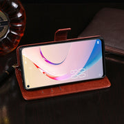 idewei Crazy Horse Texture Horizontal Flip Leather Case with Holder & Card Slots & Wallet For Oukitel C21 Pro(Brown)