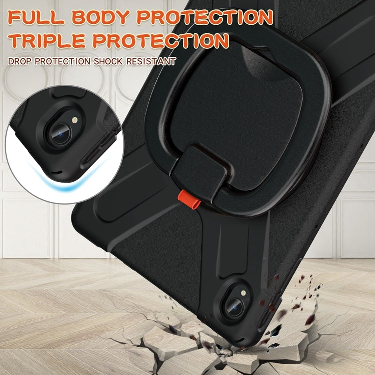 For Lenovo XiaoXin Pad 11 / Pad 11 Plus 2021 / Pad 2022 Silicone + PC Protective Case with Holder & Shoulder Strap(Black) - Lenovo by PMC TechLife | Online Shopping South Africa | PMC TechLife | Buy Now Pay Later Mobicred