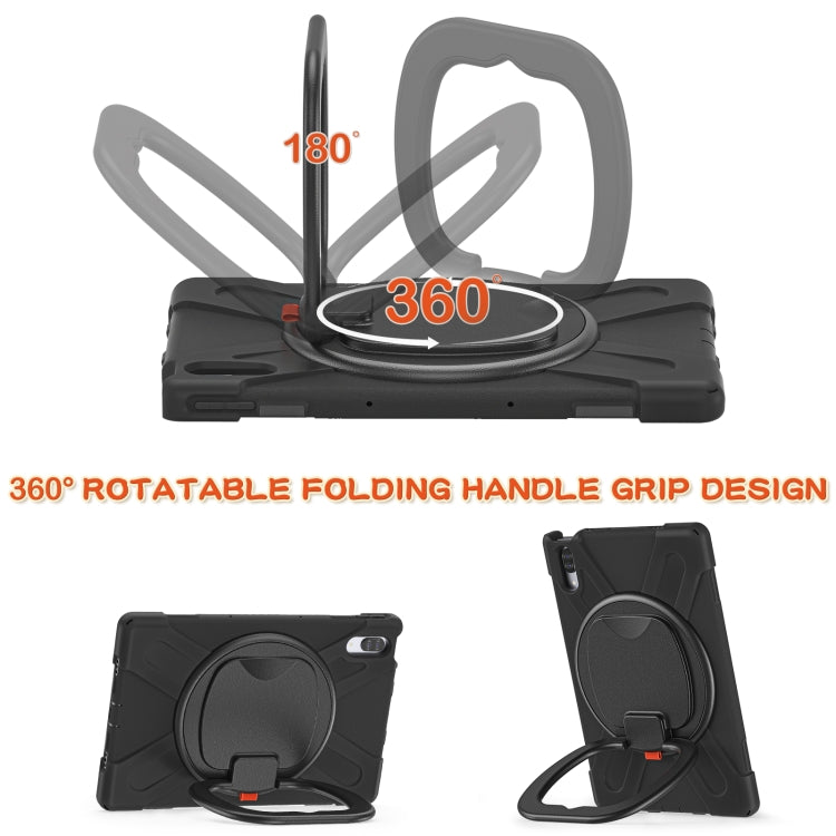 For Lenovo Tab P11 Pro 11.5 inch Silicone + PC Protective Case with Holder & Shoulder Strap(Black) - Lenovo by PMC TechLife | Online Shopping South Africa | PMC TechLife | Buy Now Pay Later Mobicred