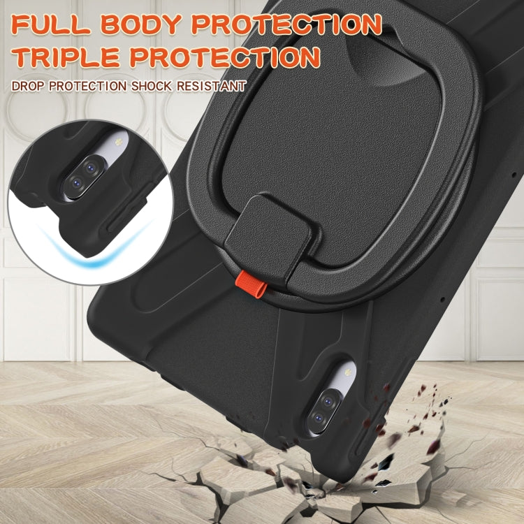 For Lenovo Tab P11 Pro 11.5 inch Silicone + PC Protective Case with Holder & Shoulder Strap(Black) - Lenovo by PMC TechLife | Online Shopping South Africa | PMC TechLife | Buy Now Pay Later Mobicred