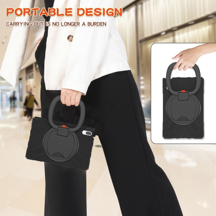 For Lenovo Tab P11 Pro 11.5 inch Silicone + PC Protective Case with Holder & Shoulder Strap(Black) - Lenovo by PMC TechLife | Online Shopping South Africa | PMC TechLife | Buy Now Pay Later Mobicred