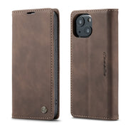 For iPhone 13 mini CaseMe-013 Multifunctional Retro Frosted Horizontal Flip Leather Case with Card Slot & Holder & Wallet (Coffee)